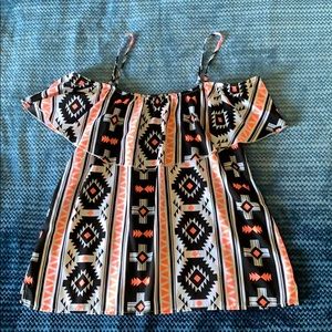 5/$15 Cold shoulder tank with Aztec print